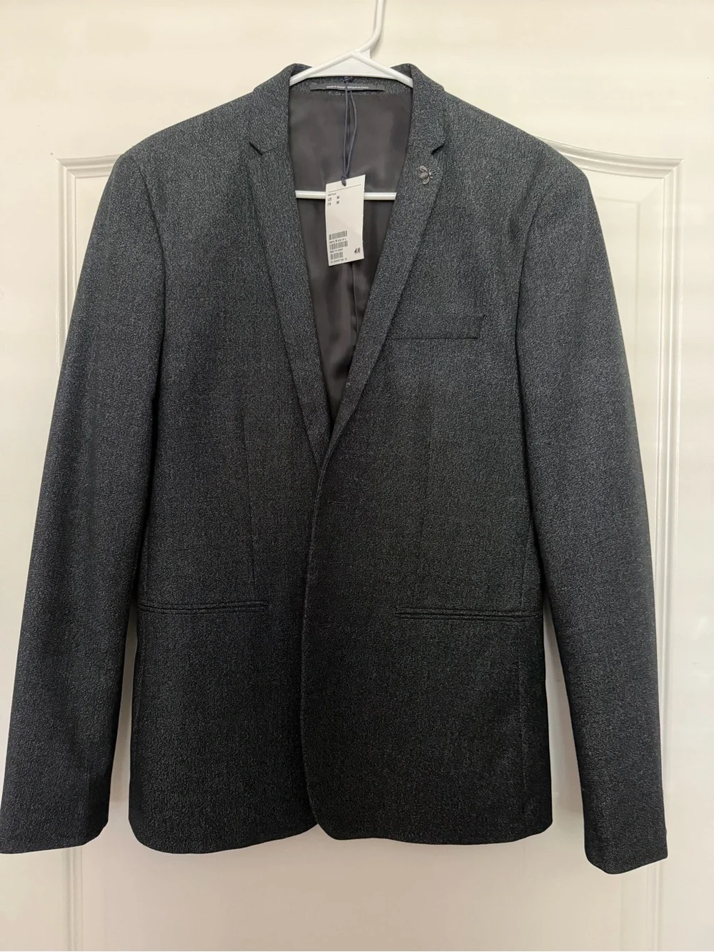 H&M Dark Charcoal Gray Blazer - Slim Tailored Sport Coat